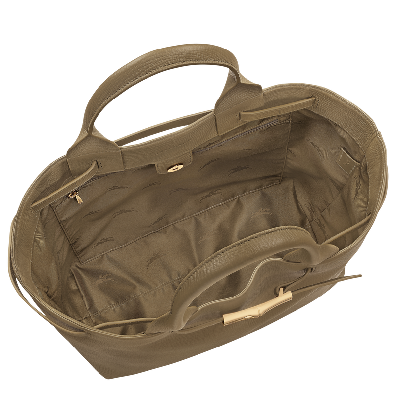 Sac cabas L Le Smart , Cuir - Olive  - Vue 4 de 5