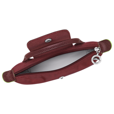 Le Pliage Green Pouch with handle, Pomegranate