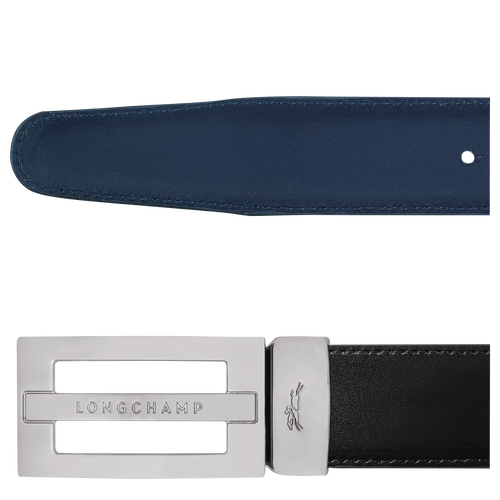 Delta Box Men's belt , Black/Navy - Leather - View 4 of  5