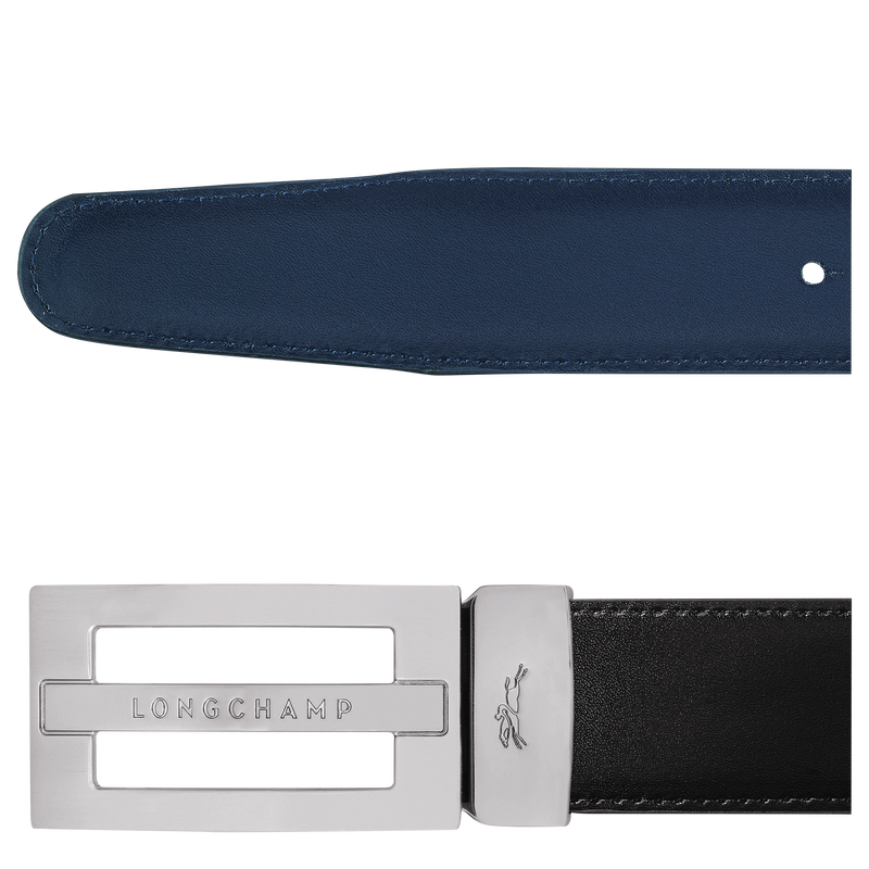 Delta Box Men's belt , Black/Navy - Leather  - View 4 of  5