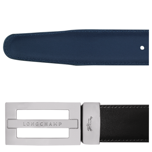 Delta Box Men's belt , Black/Navy - Leather - View 4 of  5