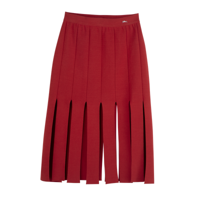 Jupe midi , Maille - Corail