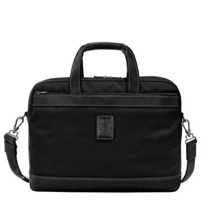Aktentasche L Boxford , Recyceltes Canvas - Schwarz