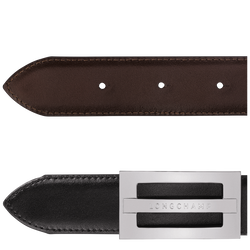 Herrengürtel Delta Box , Leder - Schwarz/Mokka