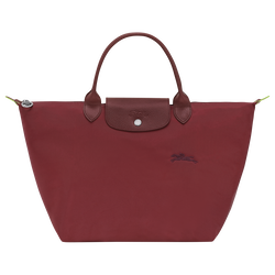 Le Pliage Green M Handbag , Pomegranate - Recycled canvas