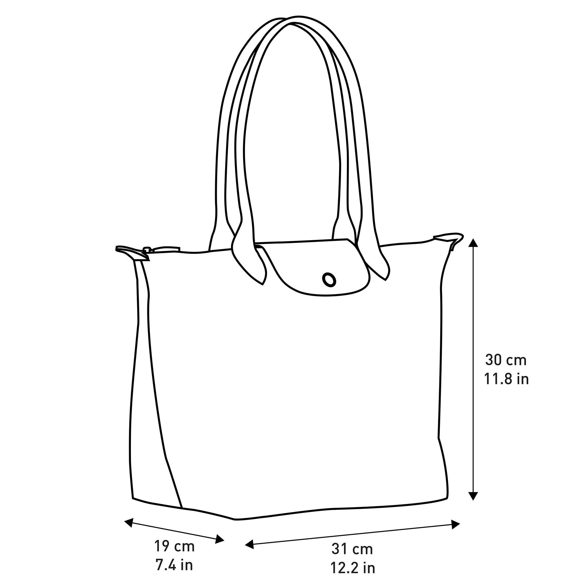 longchamp medium size cm