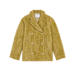 Pea coat , Almond Green - Wool broadcloth