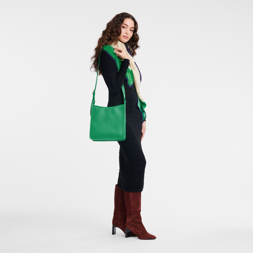 Le Foulonné M Crossbody bag Green - Leather | Longchamp SE