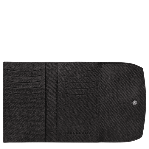 Brieftasche im Kompaktformat Le Roseau , Leder - Schwarz - Ansicht 2 von 3