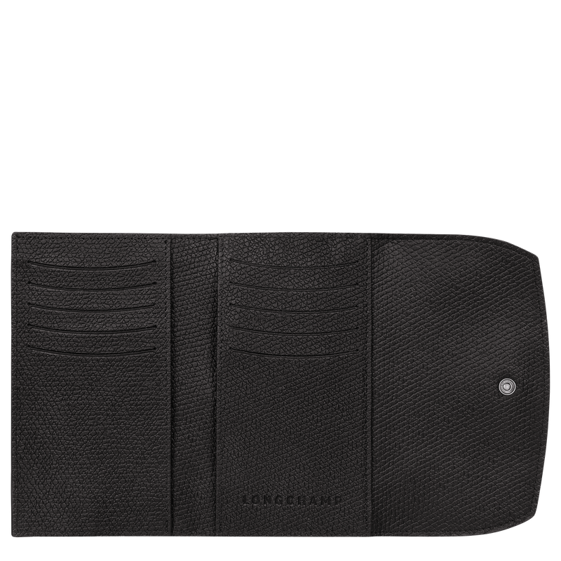 Brieftasche im Kompaktformat Le Roseau , Leder - Schwarz  - Ansicht 2 von 3