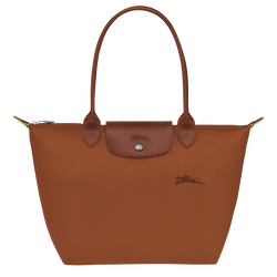 Le Pliage Green M Tote bag , Cognac - Recycled canvas