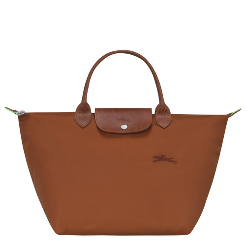 Le Pliage Green M Handbag Cognac Recycled canvas Longchamp US