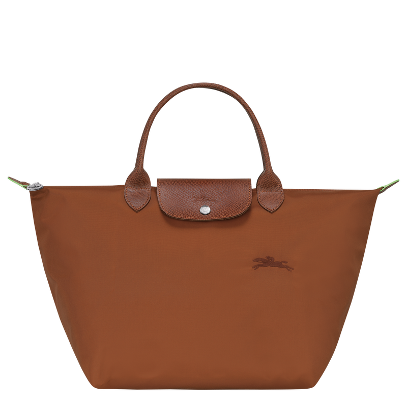 Handtasche M Le Pliage Green , Recyceltes Canvas - Cognac  - Ansicht 1 von 7