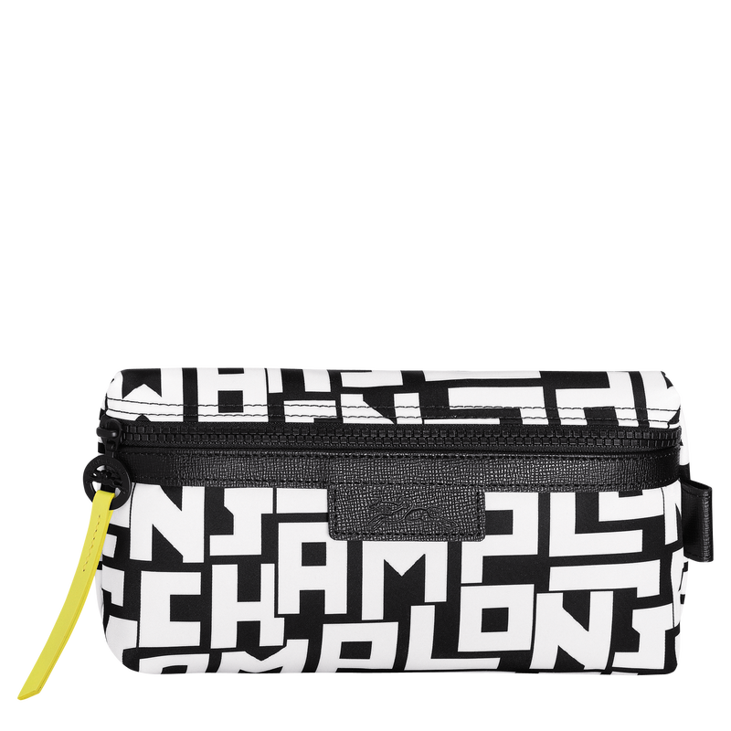 Longchamp Ladies Le Pliage Clutch In Black/white