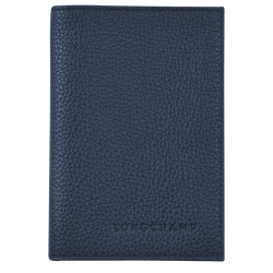 Le Foulonné Passport cover , Navy - Leather
