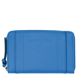 Geldbörse Longchamp 3D , Leder - Kobaltblau