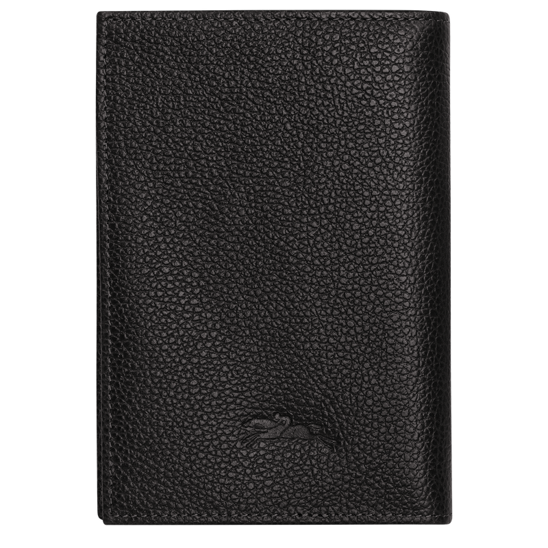 Le Foulonn&eacute; Passport cover , Black - Leather  - View 2 of 4