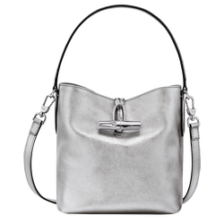 Le Roseau XS Bucket bag , Silver - Leather