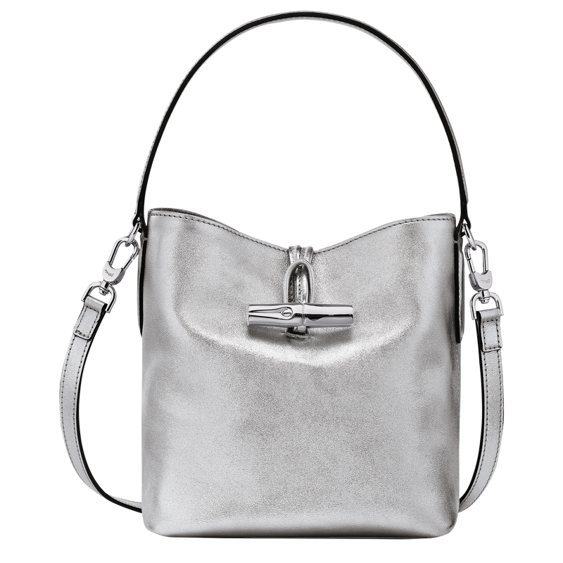 Sac seau XS Roseau , Cuir - Argent  - Vue 1 de 6