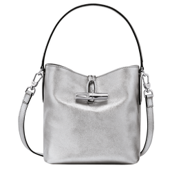 Roseau XS Bucket bag , Silver - Leather