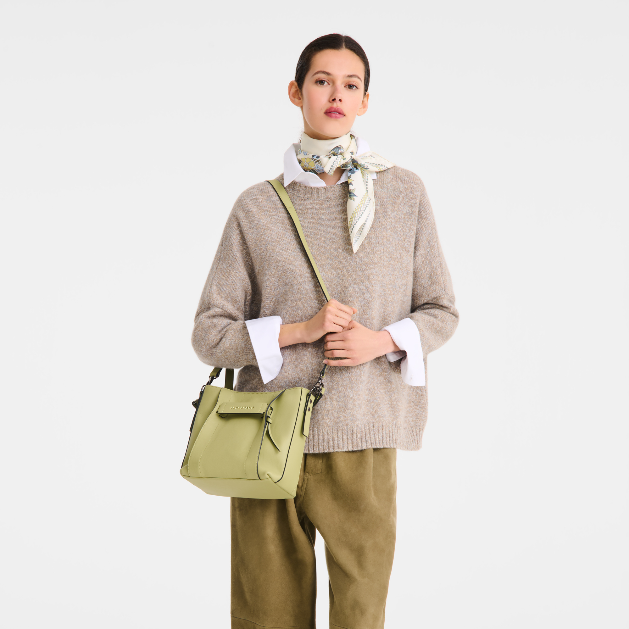 Longchamp 3D Crossbody bag S, Almond Green