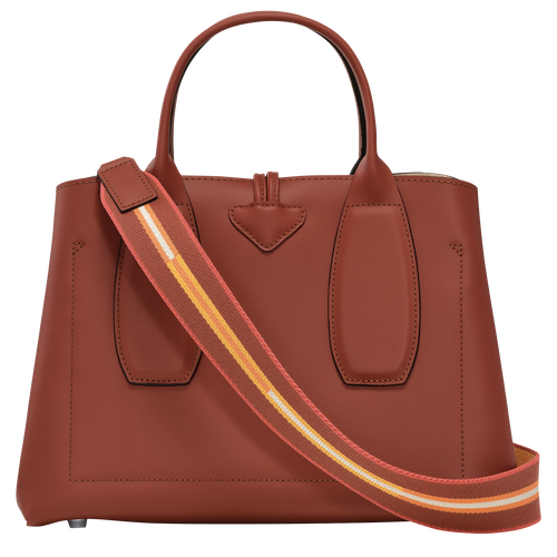 Le Roseau M Handbag , Mahogany - Leather - View 4 of  6