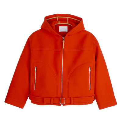 Jacket , Red - Wool broadcloth
