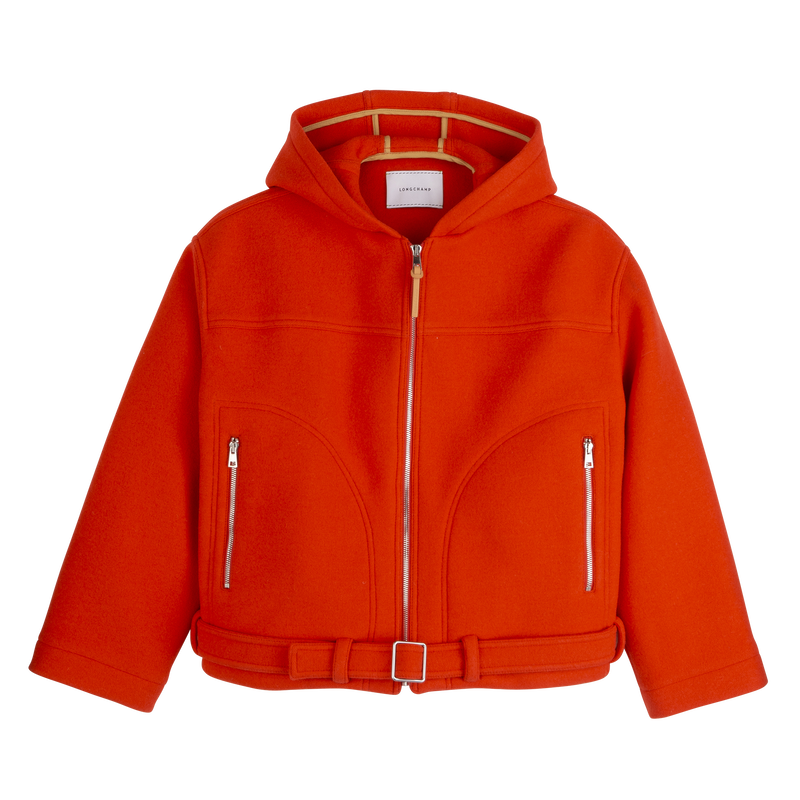 Jacket , Red - Wool broadcloth  - View 1 of 5