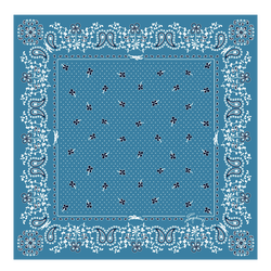 French Bandana Silk scarf 50 , Lagoon - Silk
