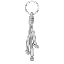 Le Roseau Key ring , Silver - Leather