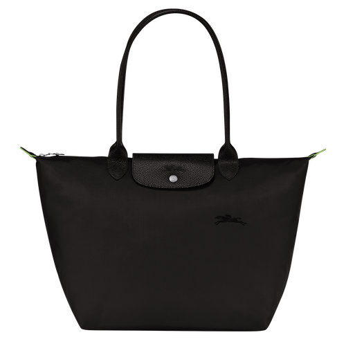 Le Pliage Green L Tote bag , Black - Recycled canvas - View 1 of  7