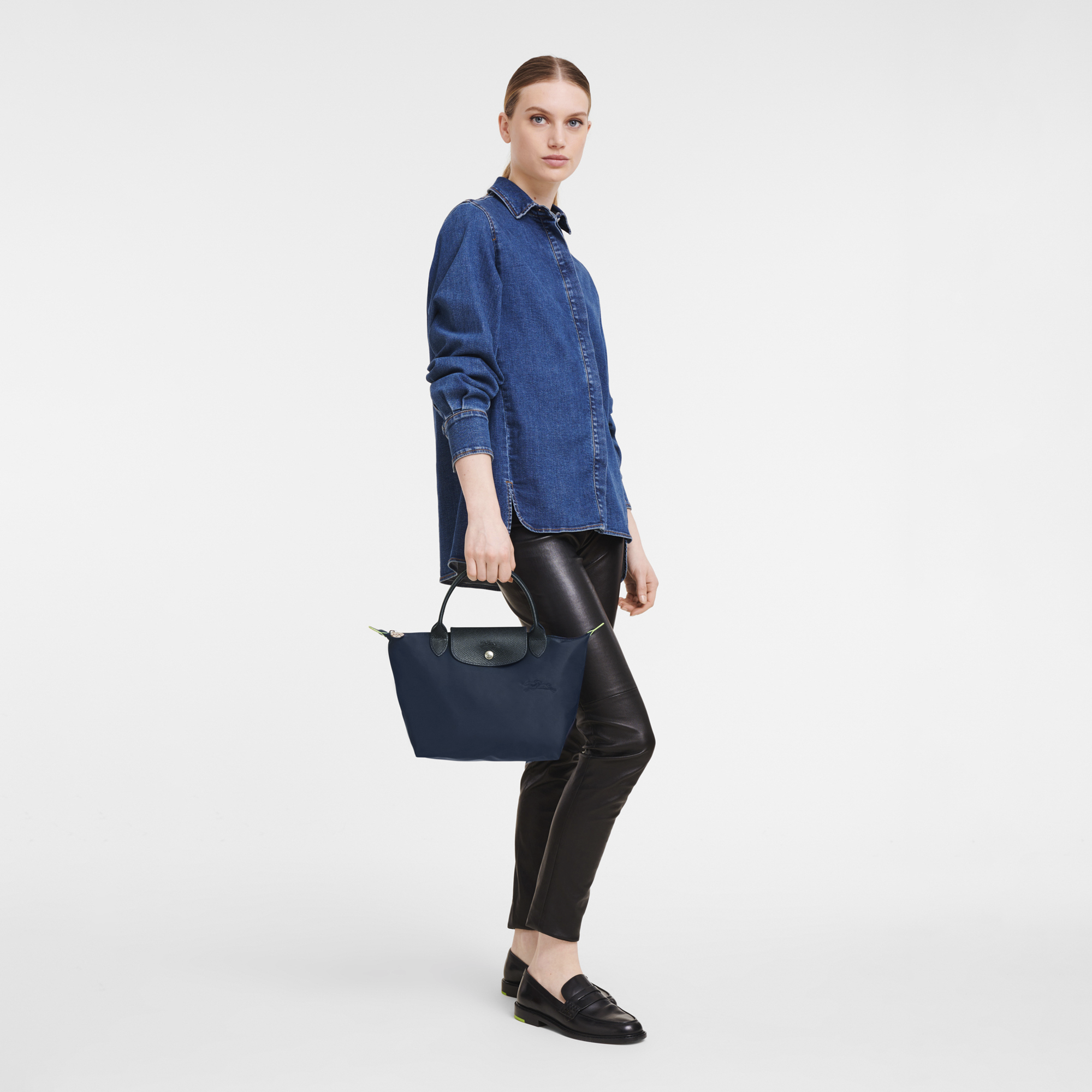 Le Pliage Green S Handbag Navy - Recycled canvas (L1621919P68