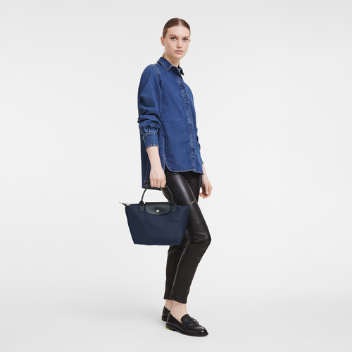Le Pliage Green S Handbag , Navy - Recycled canvas - View 2 of 5