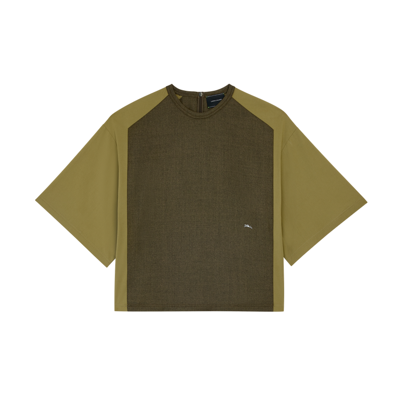 Top , Flanell - Olivgr&uuml;n  - Ansicht 1 von 3