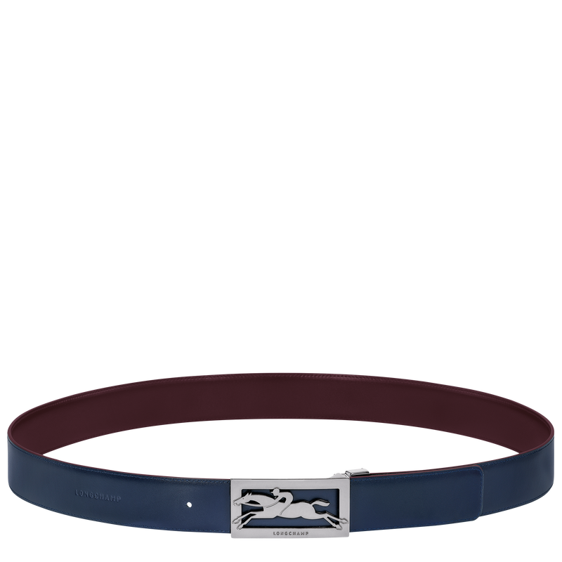 Delta Box Men's belt Navy/Burgundy - Leather | Longchamp US