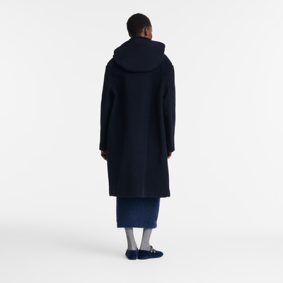 Dufflecoat , Doppelseitiges Wolltuch - Marine