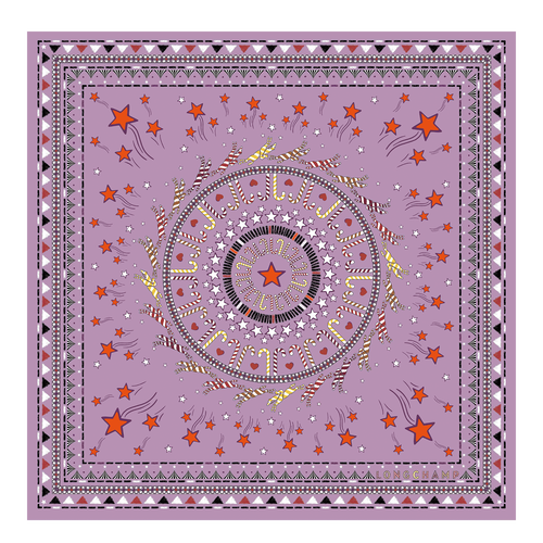 2022 秋冬系列 絲質圍巾 50, 丁香淡紫色