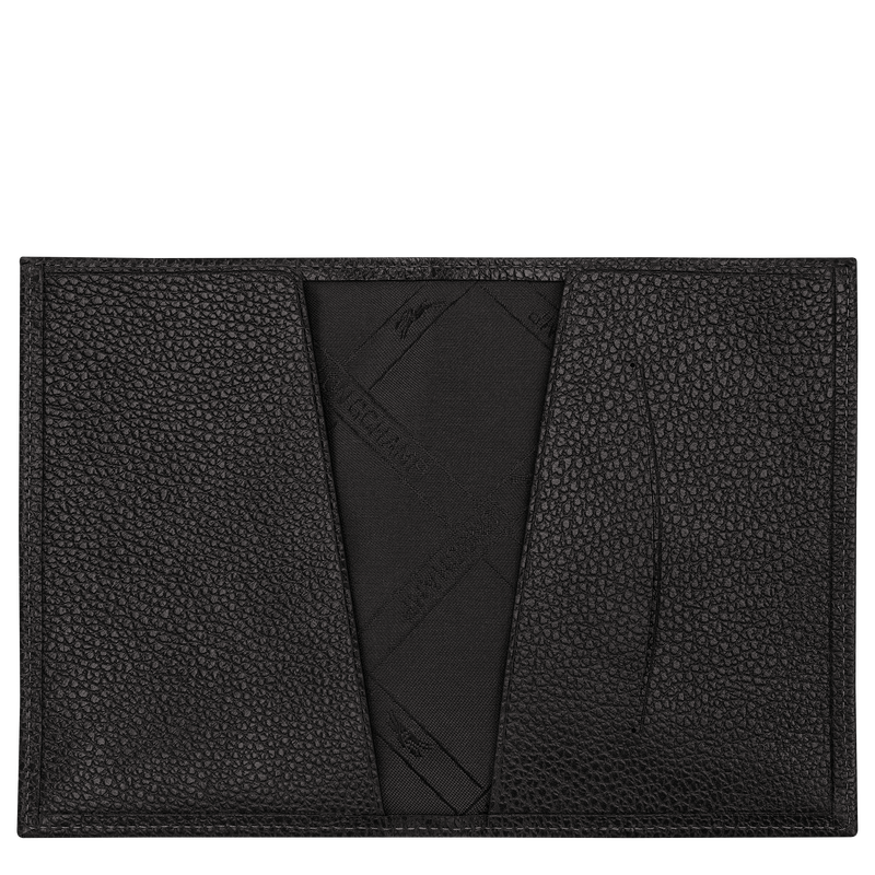 Le Foulonn&eacute; Passport cover , Black - Leather  - View 3 of 4