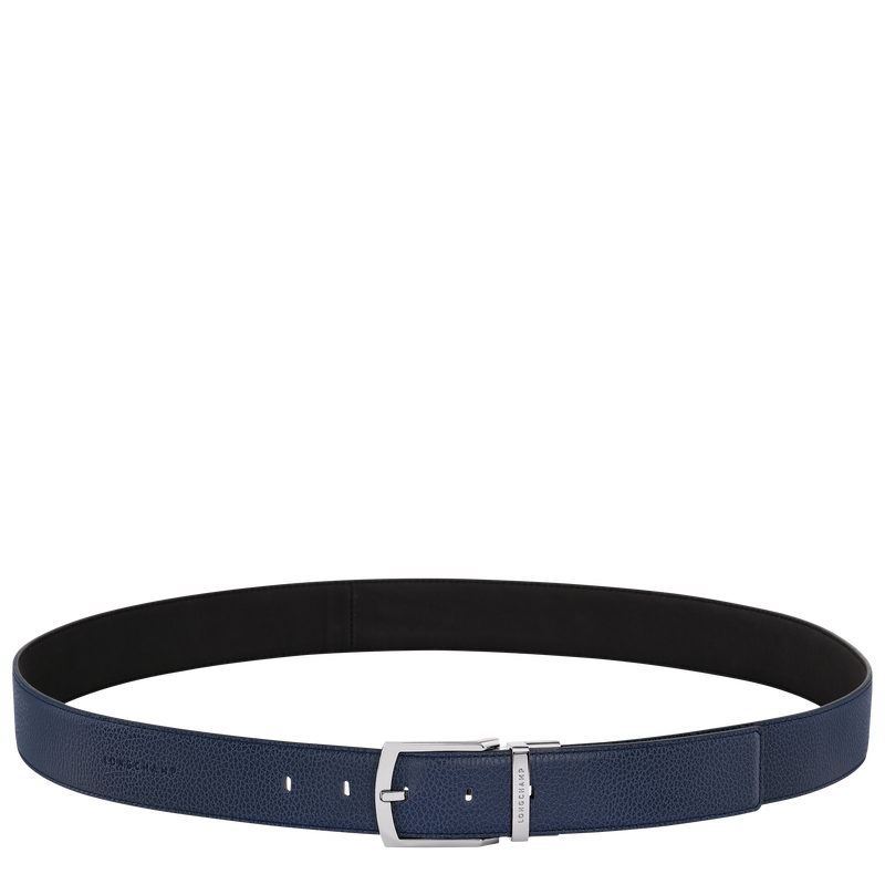 Le Foulonn&eacute; Men's belt , Navy/Black - Leather  - View 1 of  4