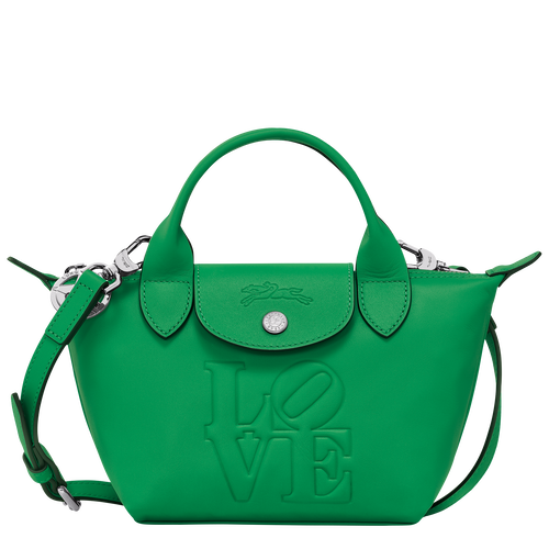 Longchamp x Robert Indiana Tas met handgreep aan de bovenkant XS , Groen - Leder - Weergave 1 van  5