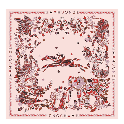 For&ecirc;t Longchamp Zijden sjaal 90 , Ebbenhoutbruin - Zijde