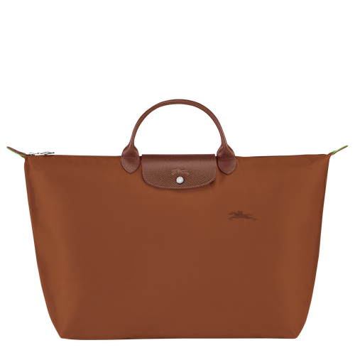 Reisetasche S Le Pliage Green , Recyceltes Canvas - Cognac - Ansicht 1 von 6