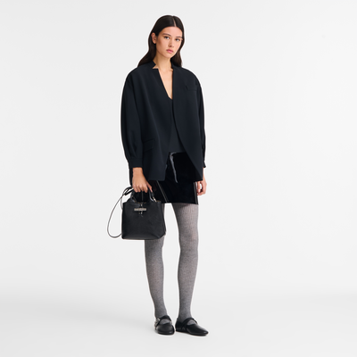 Le Roseau S Handbag , Black - Leather