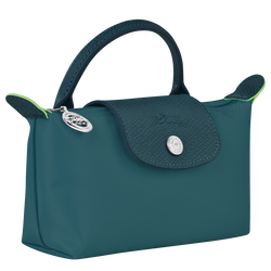 Le Pliage Green 附提把的小袋子 , 孔雀藍 - 再生帆布