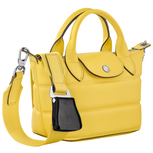 Borsa con manico XS Le Pliage Xtra , Pelle - Giallo - View 3 of  4