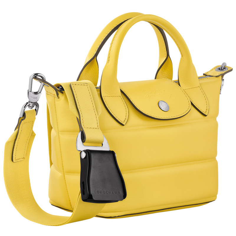 Sac à main XS Le Pliage Xtra , Cuir - Jaune  - Vue 3 de 4