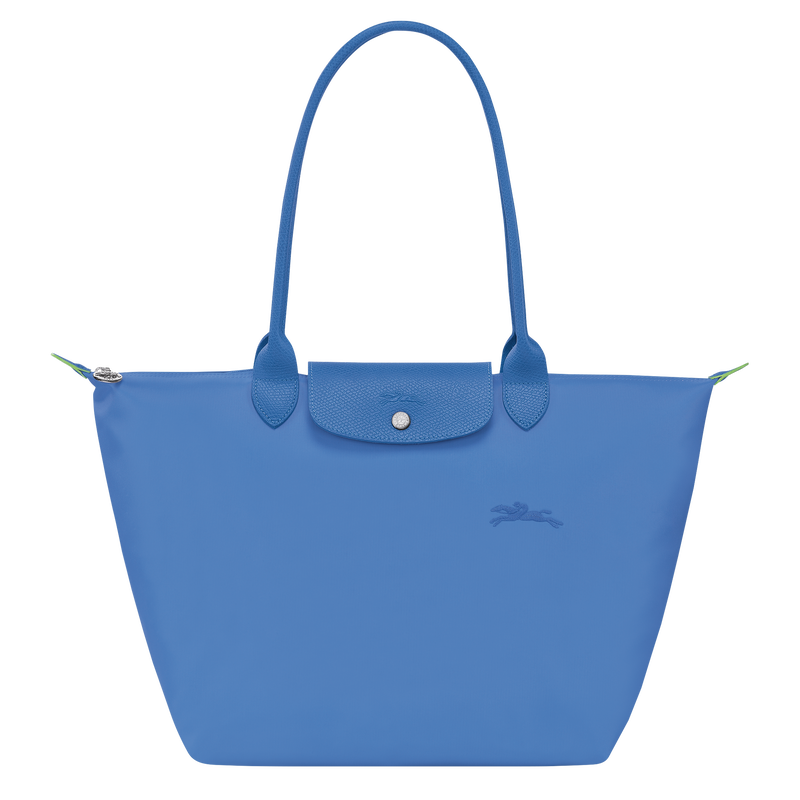 Le Pliage Green Schoudertas L , Cornflower - Gerecycled canvas  - Weergave 1 van  6