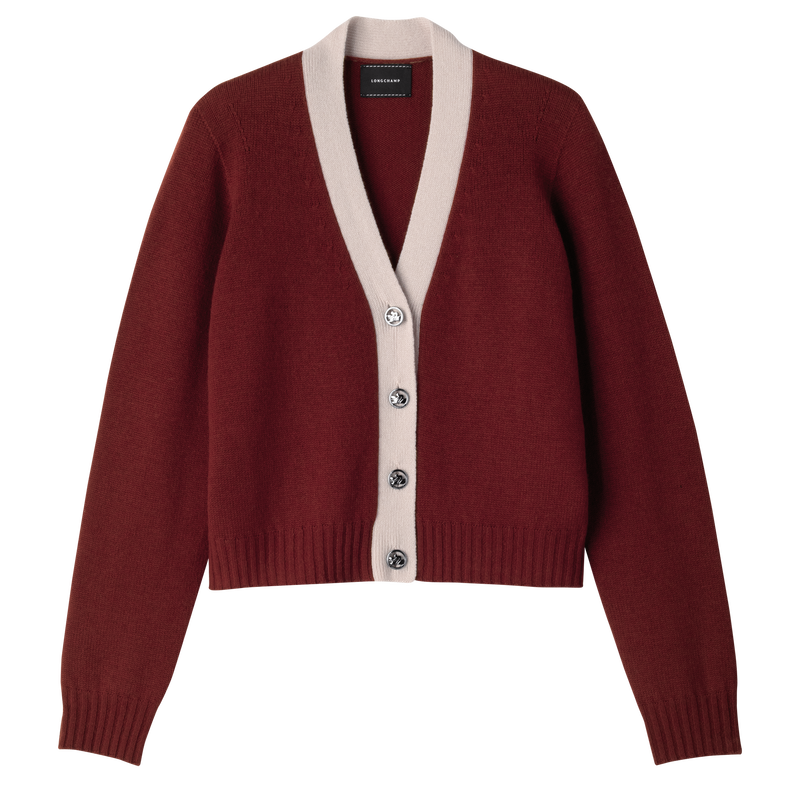 Mahogany/Powder Knit | Longchamp US Cardigan -