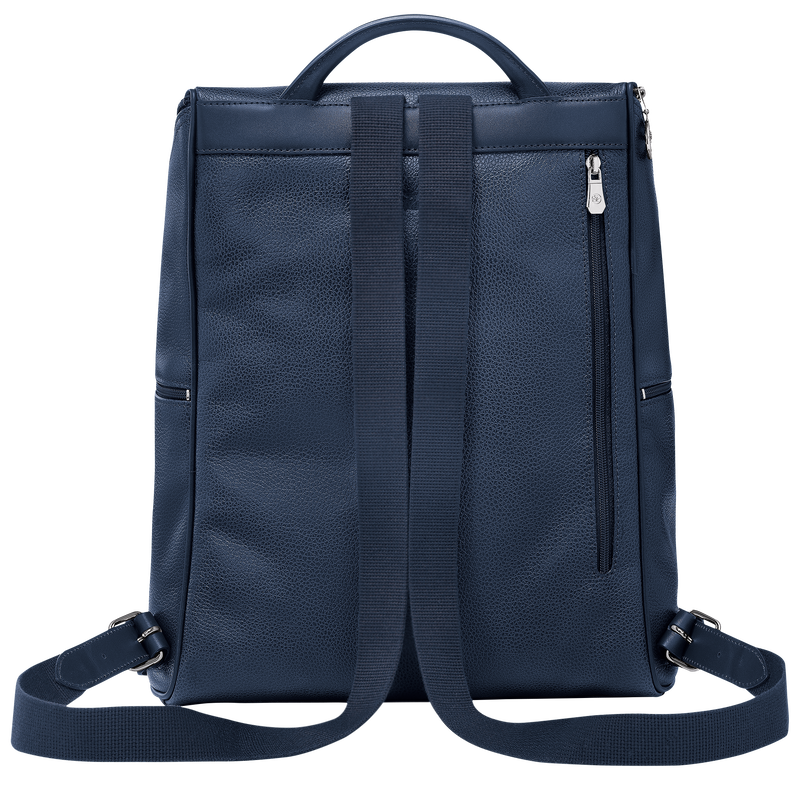 Le Foulonné Backpack , Navy - Leather  - View 4 of 5