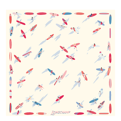 En Attendant la Vague シルクスカーフ50, アイボリー